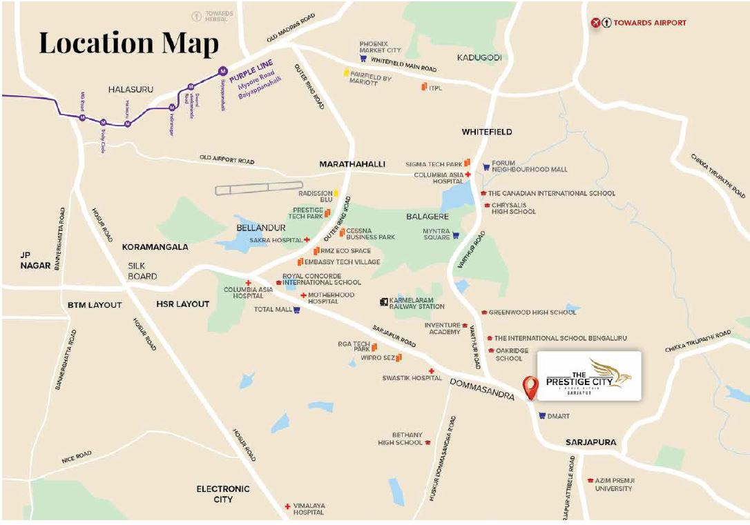 The Prestige City Sarjapur Location Map